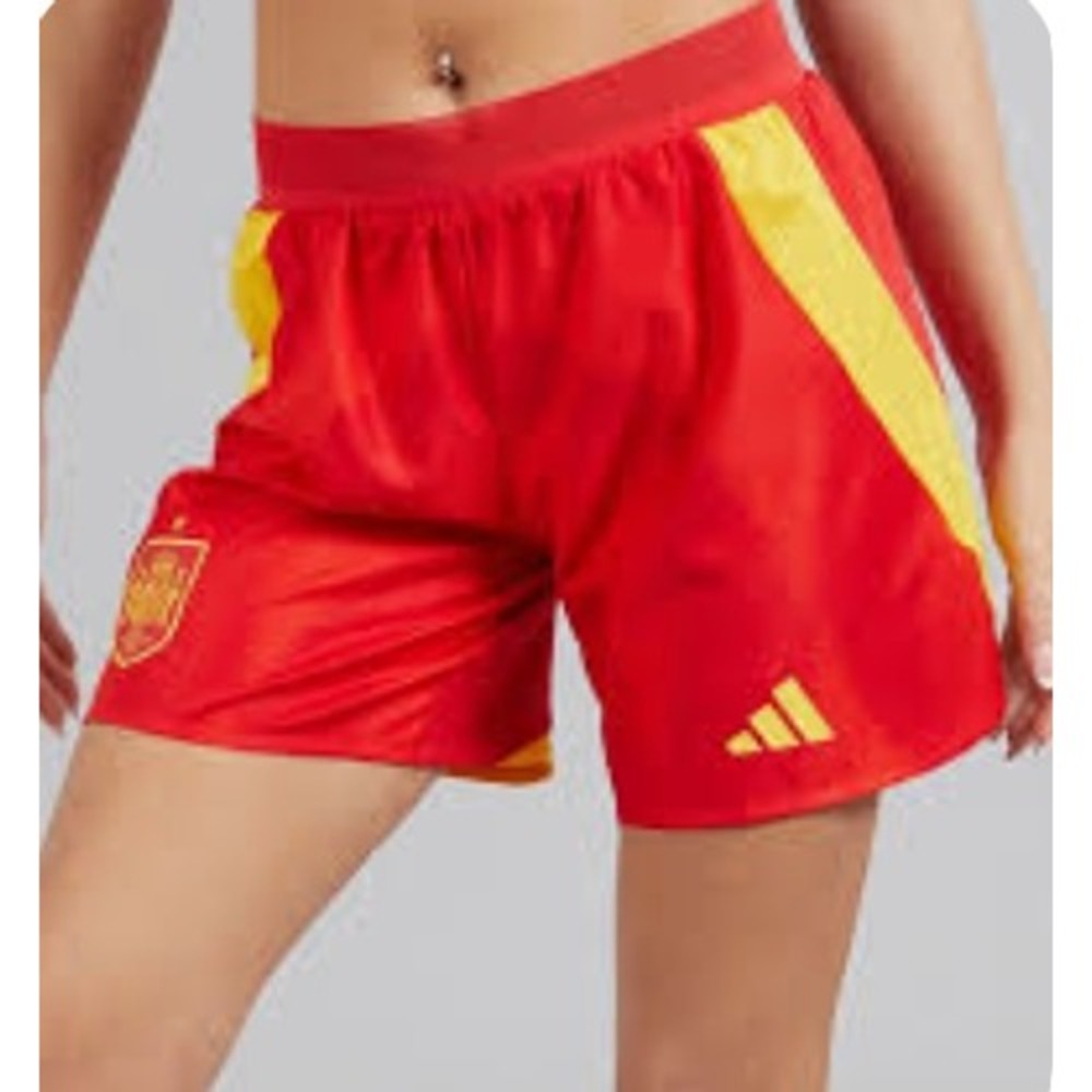 Adidas Spain Soccer Shorts Size M Red Yellow Aeroready Football Training Espana